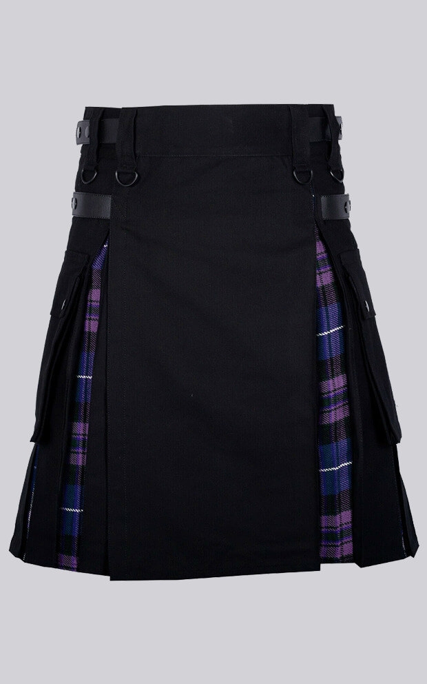 Black Cotton Pride Of Scotland Hybrid Kilt