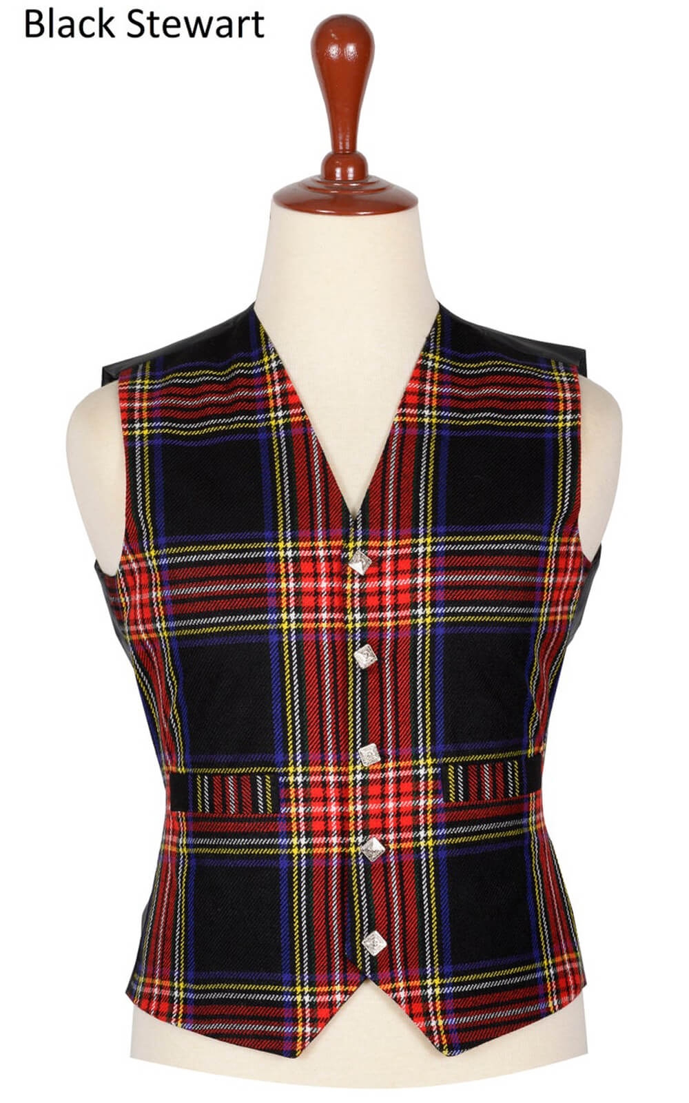 Black Stewart Tartan Vest