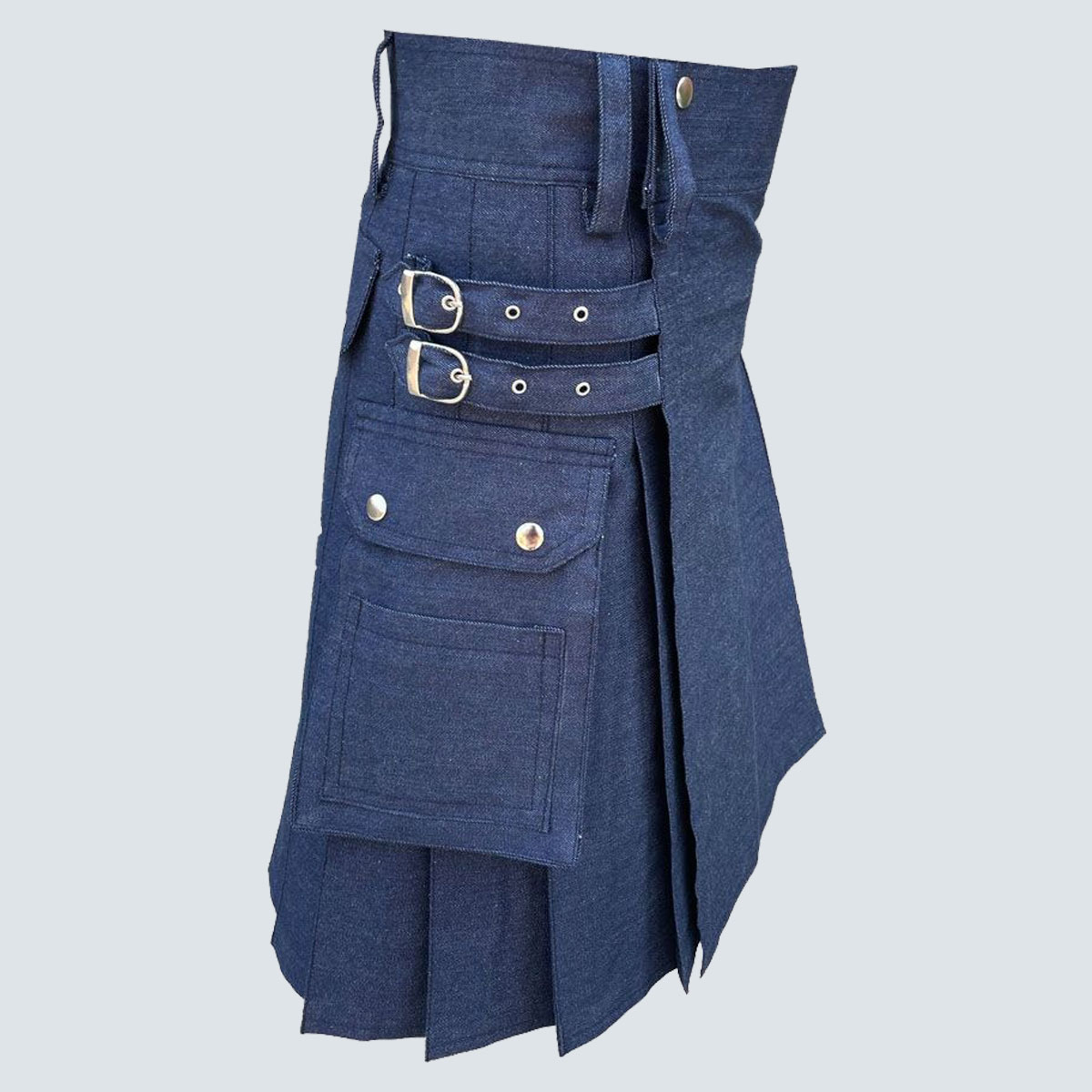 Blue Denim Fashion Utility Kilt