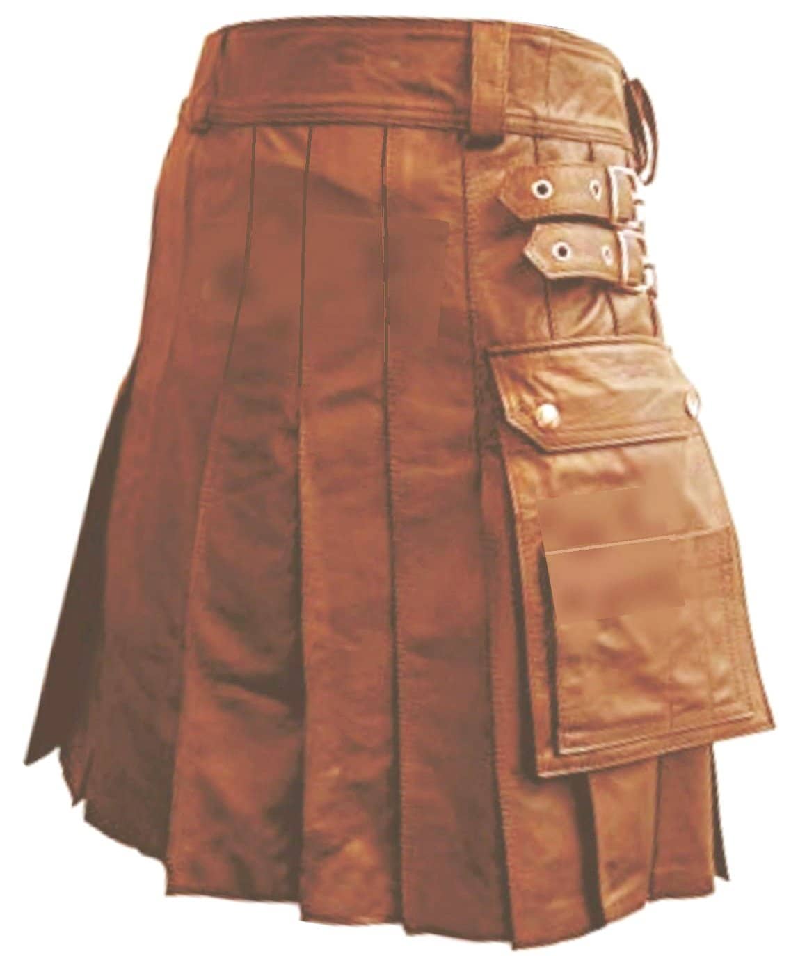 Luxurious Brown Leather Kilt