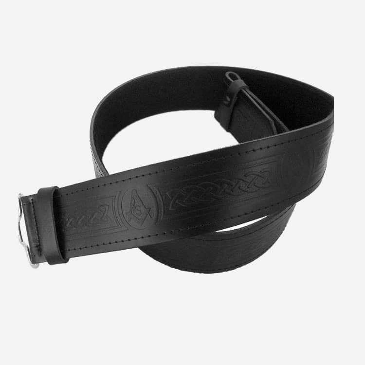 Celtic Buckle Embossed Leather Scottish Kilt Belt