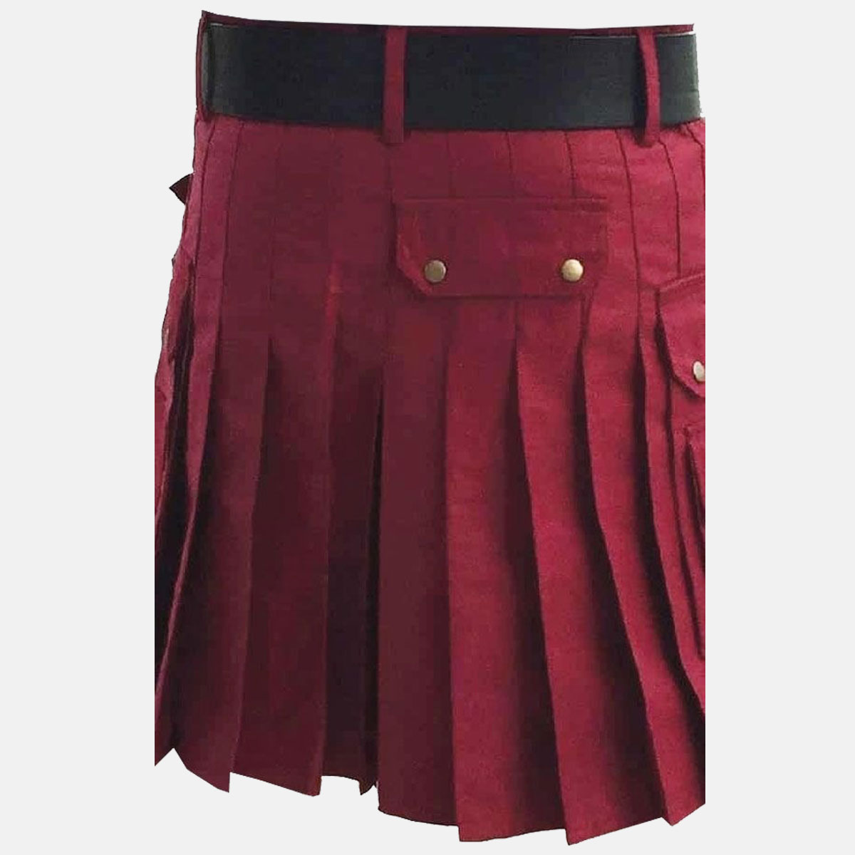 Classic Burgundy Utility Kilt For Men