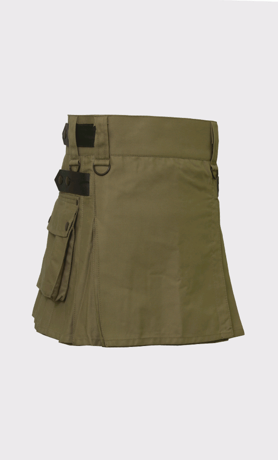 Women Khakhi Color Utility Kilt
