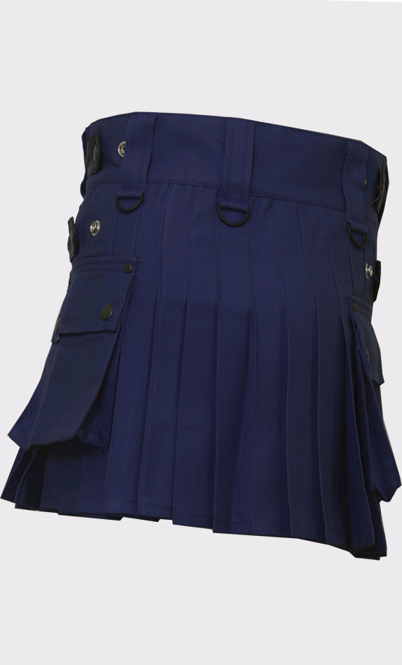 Women Blue Color Utility Kilt
