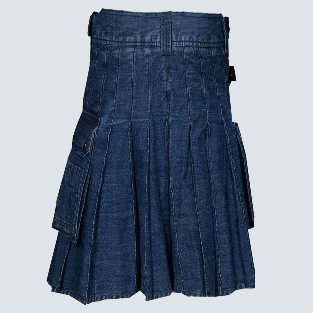 Blue Fashion Denim Utility Kilt