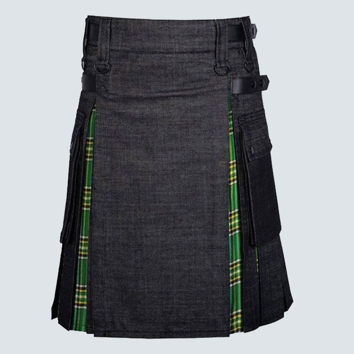 Denim Irish Tartan Utility Kilt