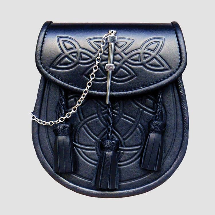 Embossed Leather Traditional Kilt Sporran