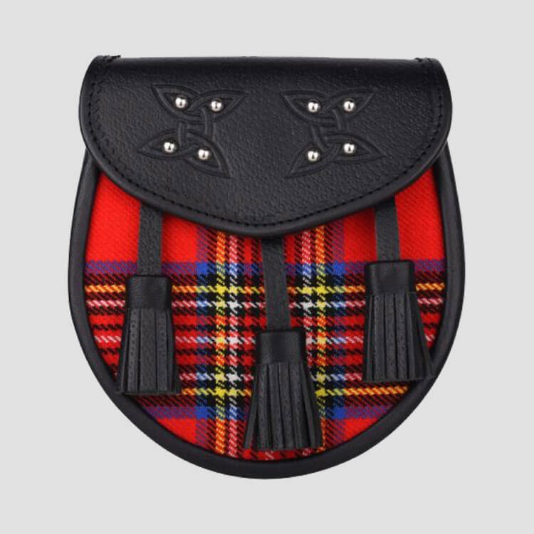 Loyal Stewart Tartan Leather Sporran