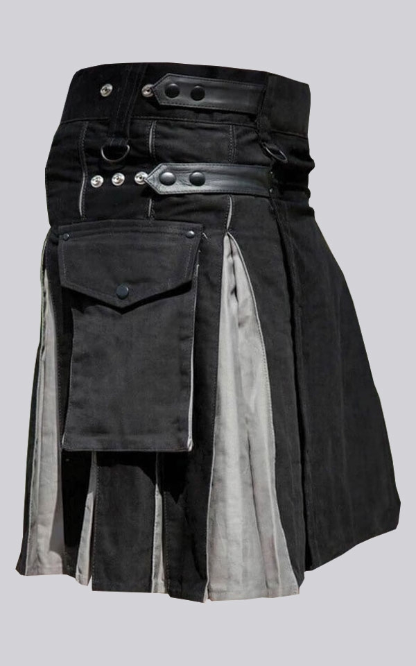 Black Grey Stylish Hybrid Kilt