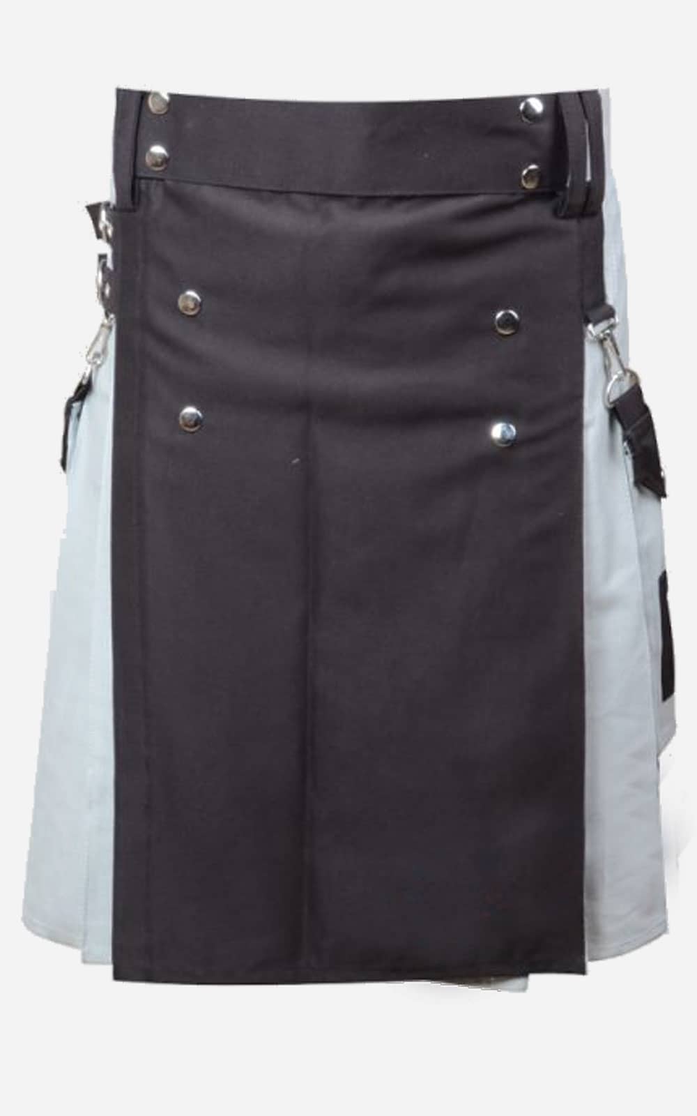Black Grey Cotton Hybrid Kilt
