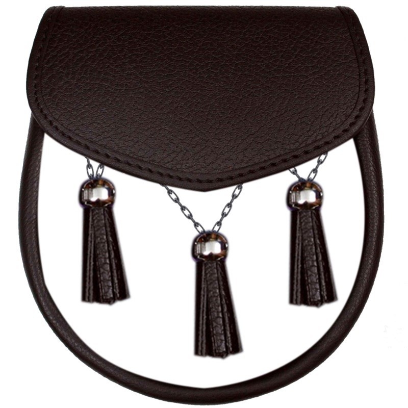 Black Leather Kilt Sporran