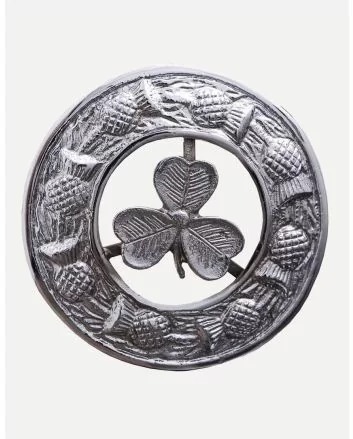 Shamrock Brooch with Thistle Ring