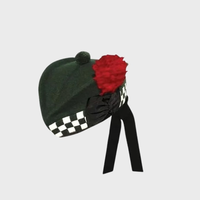Black White Diced Army Glengarry Hat