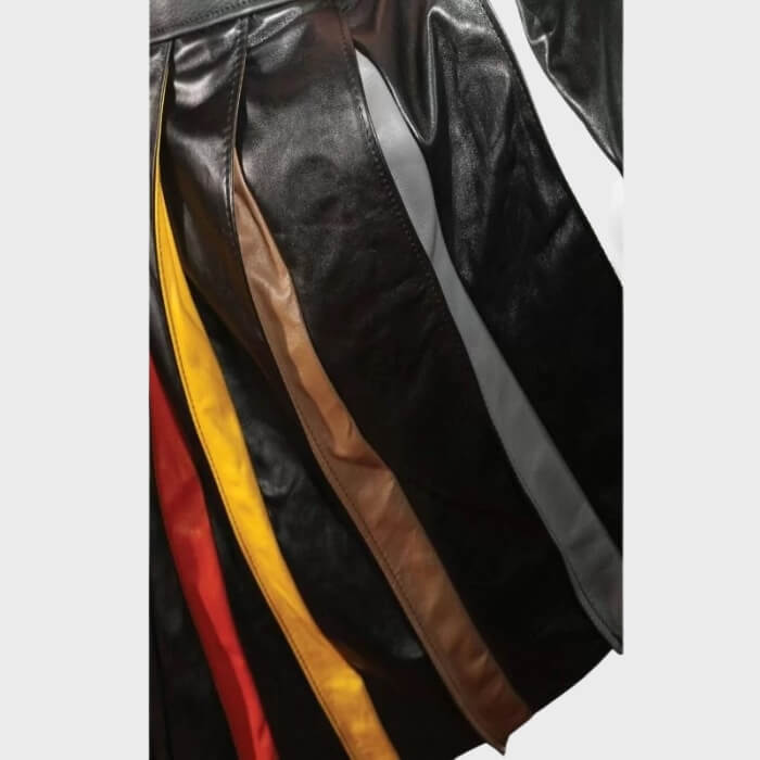 Fashion Color Pleated Leather Kilt