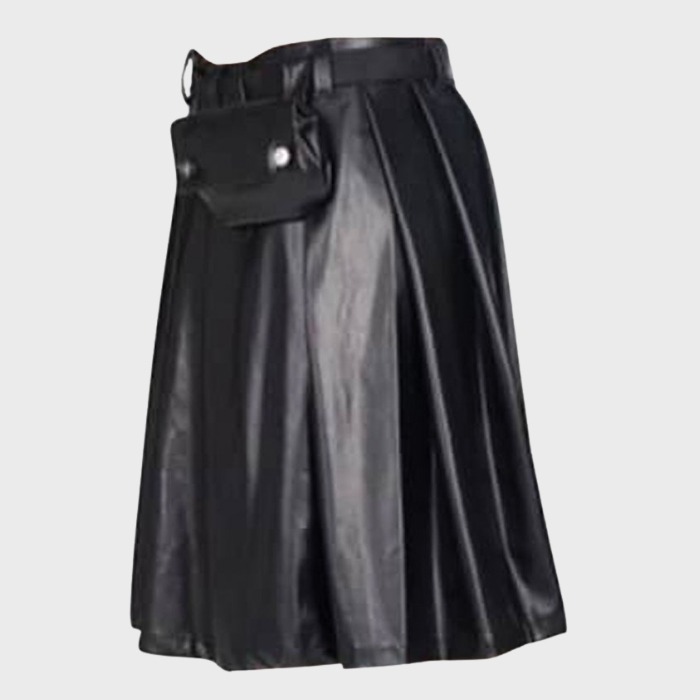 Black Scottish Leather Utility Kilt
